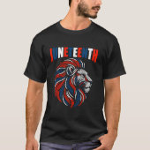 Lion Head Juneteenth Red White Blue Long Sleeve T T-Shirt (Vorderseite)