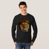 Lion Head Majestic Portrait eines feurigen Löwen T-Shirt (Vorne ganz)