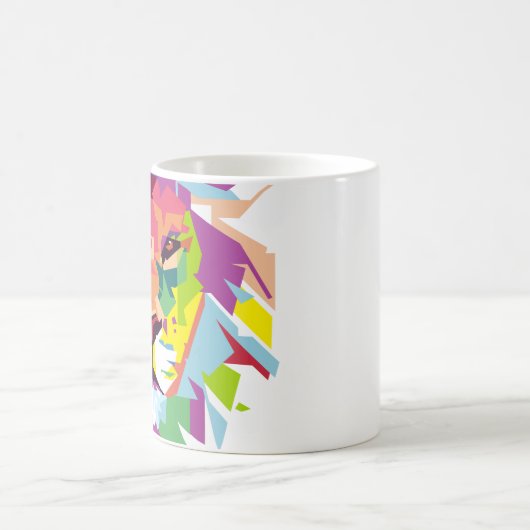 Lion Head | Moderne Kunst Kaffeetasse (Mittel)