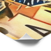 Lion Head Modernes kubistisches Gemälde Poster (Ecke)