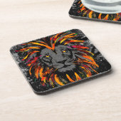 Lion Head | Orange Lion Untersetzer (Linke Seite)