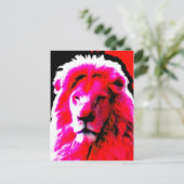 Lion Head Pink Postkarte (Stehend Vorderseite)