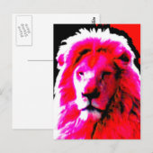 Lion Head Pink Postkarte (Vorne/Hinten)