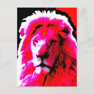 Lion Head Pink Postkarte