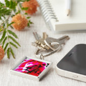 Lion Head Pink Schlüsselanhänger (Seite)