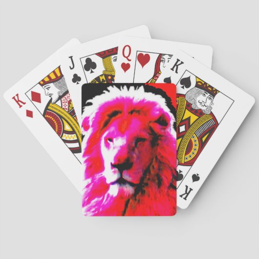 Lion Head Pink Spielkarten (Rückseite)