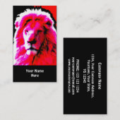 Lion Head Pink Visitenkarte schwarz (Vorne/Hinten)