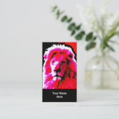 Lion Head Pink Visitenkarte schwarz (Stehend Vorderseite)