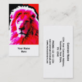 Lion Head Pink - Visitenkarte weiß (Vorne/Hinten)