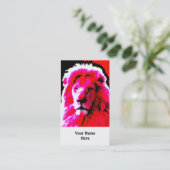 Lion Head Pink - Visitenkarte weiß (Stehend Vorderseite)