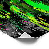 Lion Head Poster Art - Green Lion Poster Glosses (Ecke)