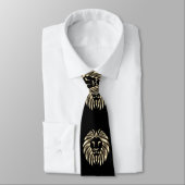 Lion Head Print Necktie Krawatte (Gebunden)