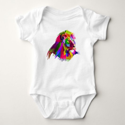 Lion Head Prismatischer Pop Art Design-62502 Baby Strampler (Vorderseite)