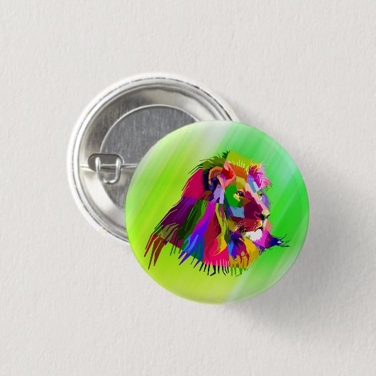 Lion Head Prismatischer Pop Art Design-62502 Button (Vorne & Hinten)