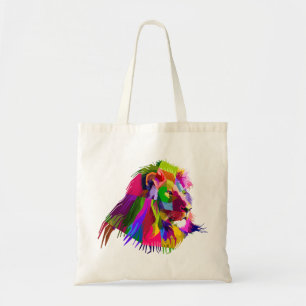 Lion Head Prismatischer Pop Art Design-62502 Tragetasche