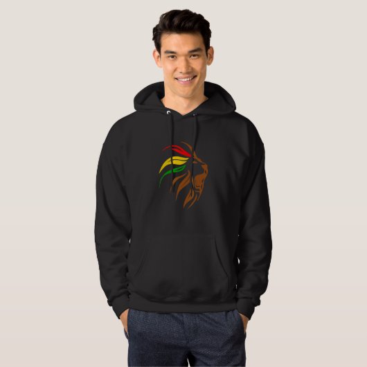 Lion Head Rasta Black History Month BLM Melanin Zo Hoodie (Vorne ganz)