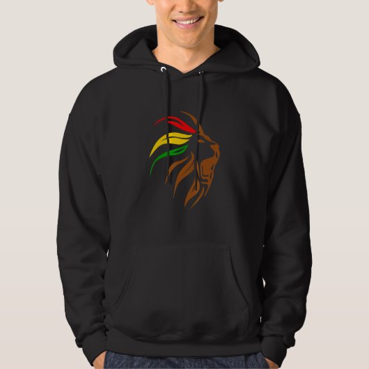Lion Head Rasta Black History Month BLM Melanin Zo Hoodie (Vorderseite)