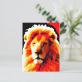 Lion Head Red Postcard Postkarte (Stehend Vorderseite)