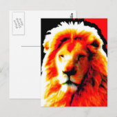 Lion Head Red Postcard Postkarte (Vorne/Hinten)