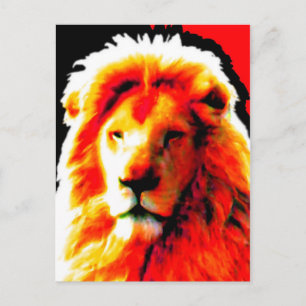 Lion Head Red Postcard Postkarte