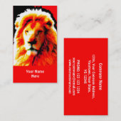 Lion Head Red Visitenkarte rot (Vorne/Hinten)