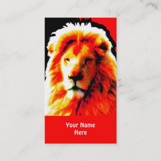 Lion Head Red Visitenkarte rot (Vorderseite)