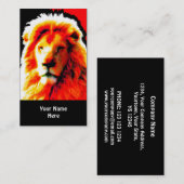 Lion Head Red Visitenkarte schwarz (Vorne/Hinten)