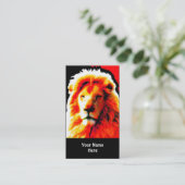 Lion Head Red Visitenkarte schwarz (Stehend Vorderseite)