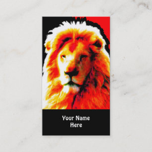 Lion Head Red Visitenkarte schwarz