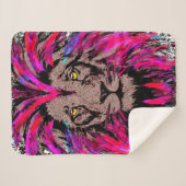 Lion Head Sherpa Blanket | Pink Lion Blanket Sherpadecke (Vorderseite (Horizontal))