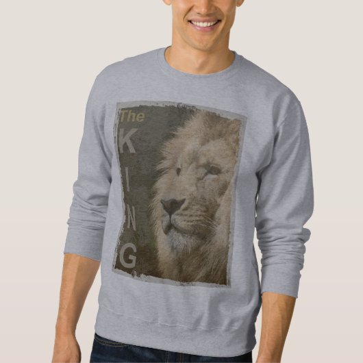 Lion Head The King Modern Elegant Men's Template Sweatshirt (Vorderseite)