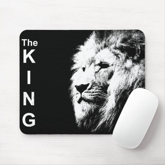 Lion Head Trendy Pop Art Picture The King Template Mousepad (Mit Mouse)