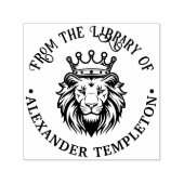 Lion Head Wearing Crown #1P Library Book Name Permastempel (Design)
