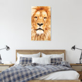 Lion Head Wrapped Canvas Print Leinwanddruck (Insitu (Schlafzimmer))