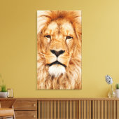 Lion Head Wrapped Canvas Print Leinwanddruck (Insitu (Wohnzimmer))