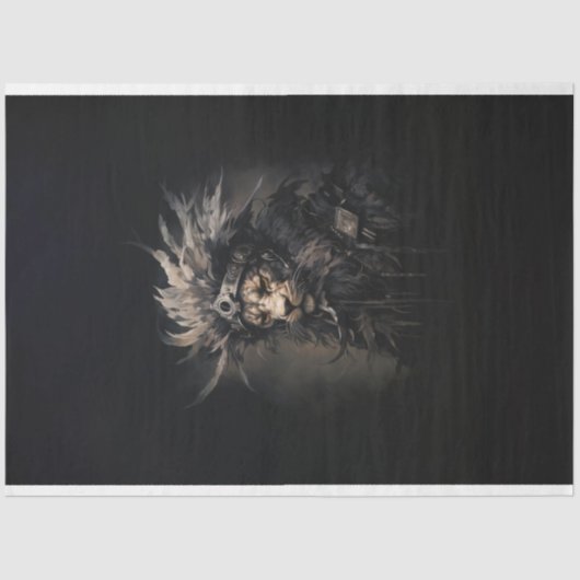 Lion Headdress Leather Jacket Decoupage Seidenpapier (Vorderseite)