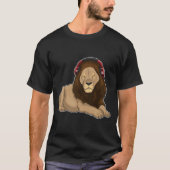 Lion Headphone Music T-Shirt (Vorderseite)