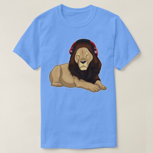 Lion Headphone Music T-Shirt (Design vorne)