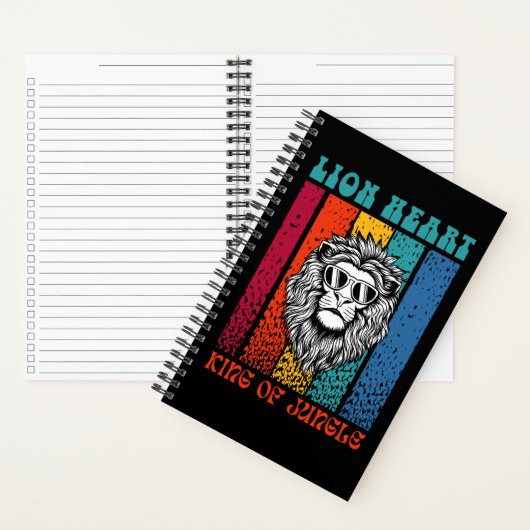 Lion Heart Retro Art Design Notebook Notizblock (Innen)