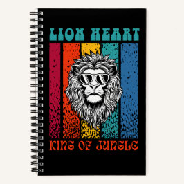 Lion Heart Retro Art Design Notebook Notizblock