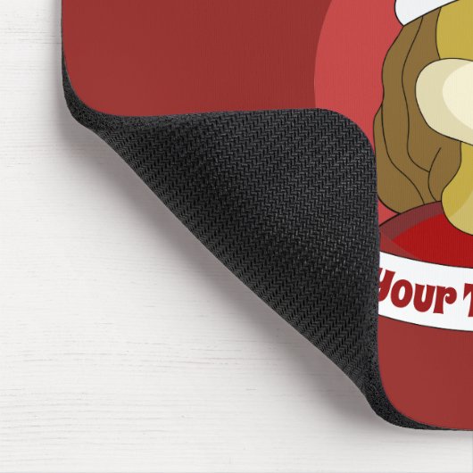 Lion holding a soccer ball cartoon mouse pad mousepad (Ecke)