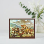 Lion Hunt by Eugène Ferdinand Victor Delacroix Postkarte (Stehend Vorderseite)