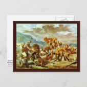 Lion Hunt by Eugène Ferdinand Victor Delacroix Postkarte (Vorne/Hinten)