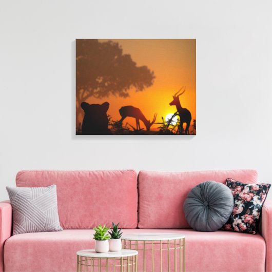 Lion Hunt Leinwanddruck (Insitu (Wohnzimmer))