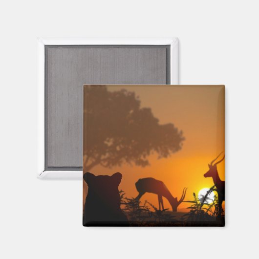 Lion Hunt Magnet (Vorderseite/Rückseite)