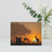 Lion Hunt Postkarte (Stehend Vorderseite)