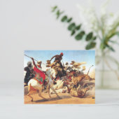 Lion Hunt von Vernet Postkarte (Stehend Vorderseite)