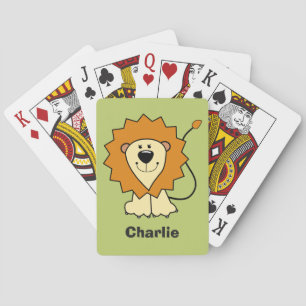 Lion Illustration individuelle Name Kind Spielkart Spielkarten