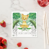 Lion Illustration Safari Taufe I Birthday Serviette (Beispiel)
