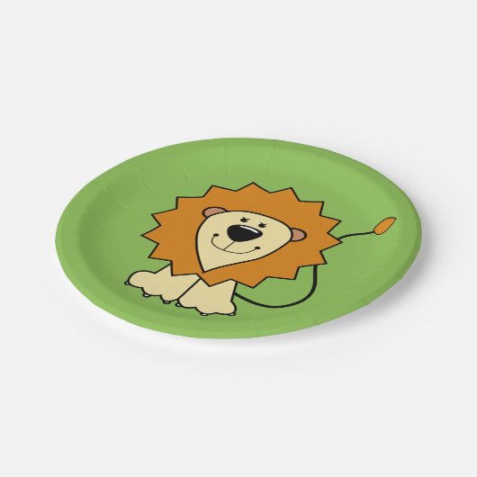 Lion Illustrations-Teller für Kinder Pappteller (Schrägansicht)